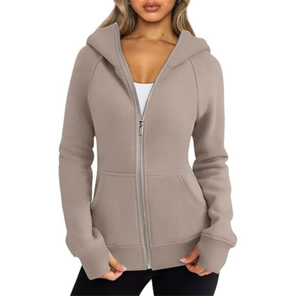 Women’s Oversized Zip-Up Fleece Hoodie: Fall Fashion Sweatshirt for Winter - Picture 2 of 8